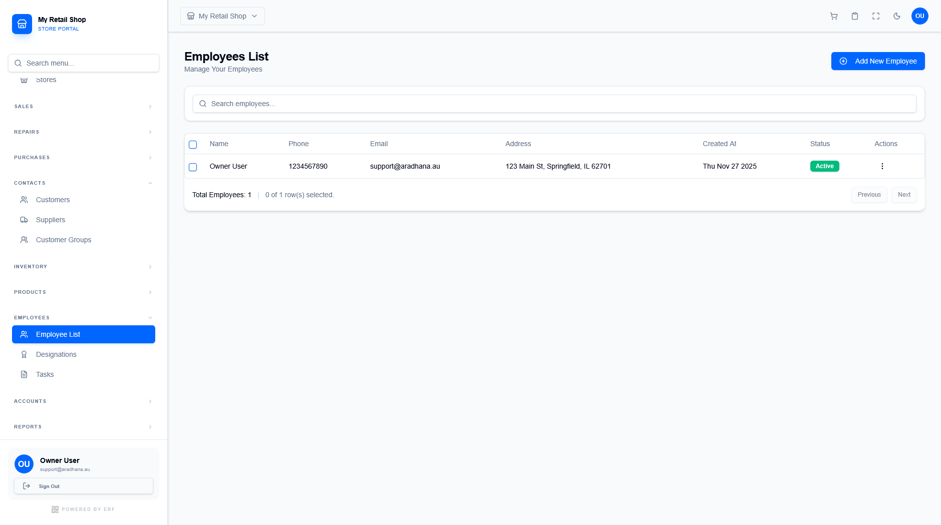 Employees List Dashboard