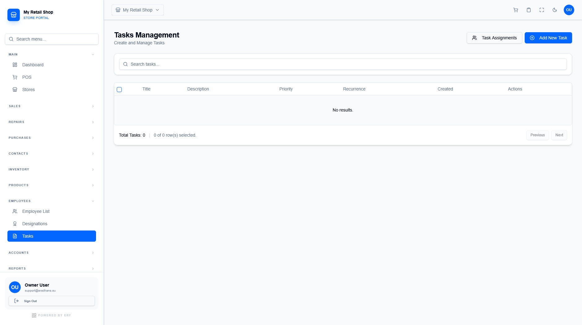 Tasks Management Dashboard