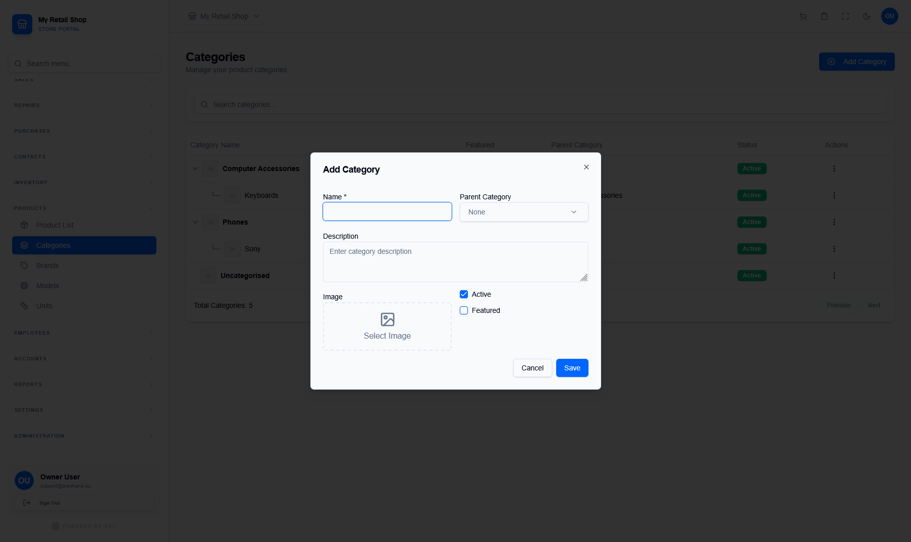 Add Category Modal